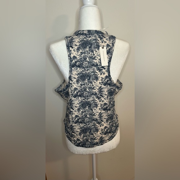 ANTHROPOLOGIE Blue Sleeveless Polo Tank Top - Picture 2 of 4